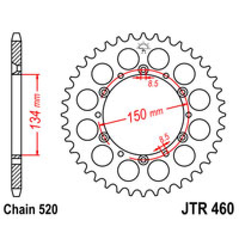 Купить Звездочка задняя JT Sprockets (шаг 520 ) JT JTR460